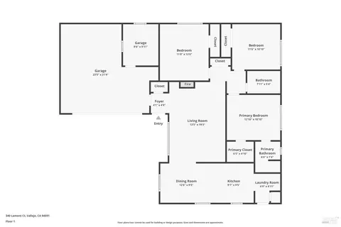 Floorplan - 340 Lamont Ct, Vallejo, CA 94591 photo 1 of 1