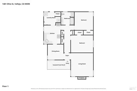Floorplan - 1481 Ohio St, Vallejo, CA 94590 photo 1 of 1