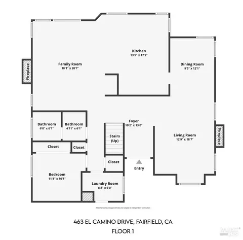 Floorplan - 463 El Camino Dr, Fairfield, CA 94533 photo 1 of 3