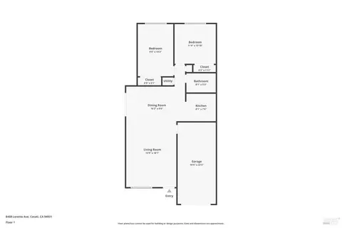 Floorplan - 8458-8460 Loretto Ave, Cotati, CA 94931 photo 1 of 1