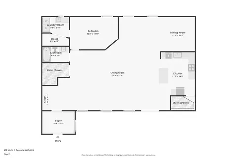 Floorplan - 418 5th St, Centuria, WI 54824 photo 2 of 2