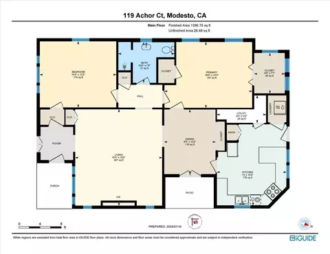 Floorplan - 119 Achor Ct, Modesto, CA 95354 photo 1 of 2