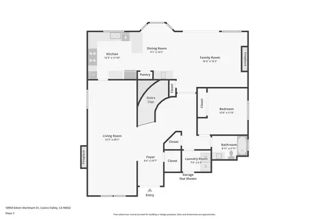Floorplan - 18950 Edwin Markham Dr, Castro Valley, CA 94552 photo 1 of 3