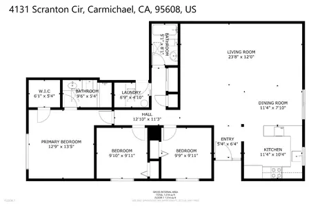 Floorplan - 4131 Scranton Cir, Carmichael, CA 95608 photo 1 of 1