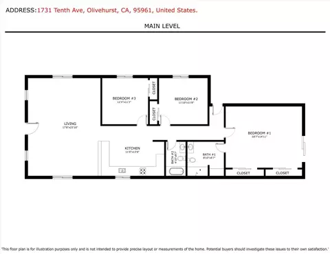 Floorplan - 1731 10th Ave, Olivehurst, CA 95961 photo 1 of 1