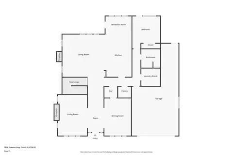 Floorplan - 1514 Oceano Way, Davis, CA 95618 photo 1 of 2