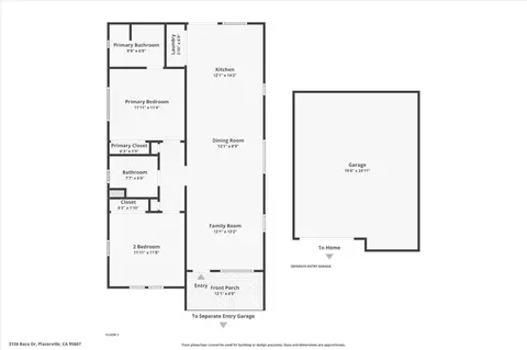 Floorplan - 3136 Baco Dr, Placerville, CA 95667 photo 1 of 1