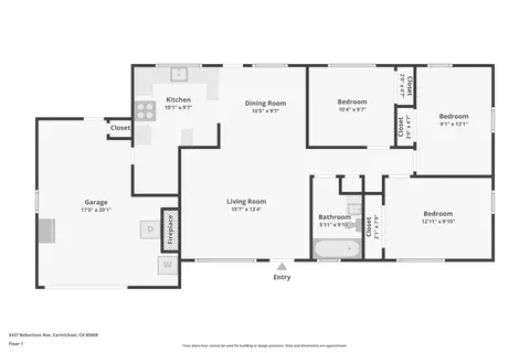 Floorplan - 5437 Robertson Ave, Carmichael, CA 95608 photo 1 of 1