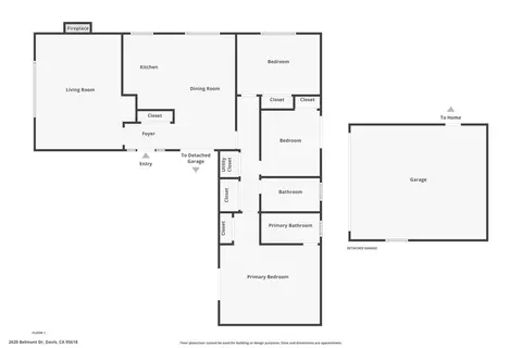 Floorplan - 2620 Belmont Dr, Davis, CA 95618 photo 1 of 1
