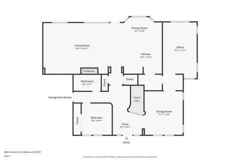 Floorplan - 2008 Centennial Ct, Modesto, CA 95357 photo 1 of 3