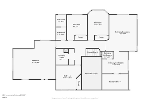 Floorplan - 2008 Centennial Ct, Modesto, CA 95357 photo 2 of 3