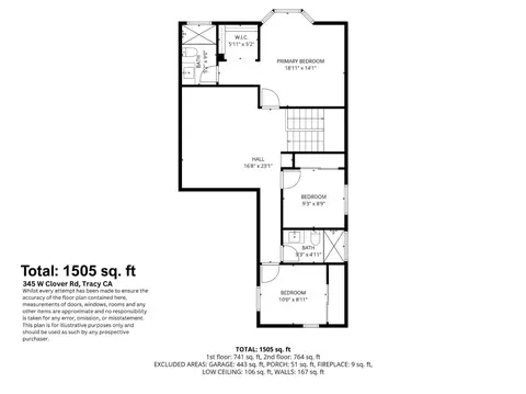 Floorplan - 335 W Clover Rd, Tracy, CA 95376 photo 3 of 3