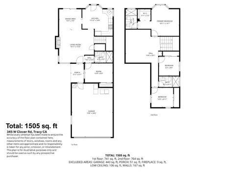 Floorplan - 335 W Clover Rd, Tracy, CA 95376 photo 1 of 3