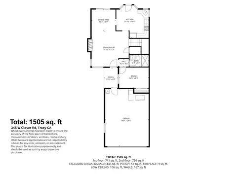 Floorplan - 335 W Clover Rd, Tracy, CA 95376 photo 2 of 3
