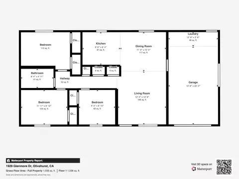 Floorplan - 1929 Glenmore Dr, Olivehurst, CA 95961 photo 5 of 5