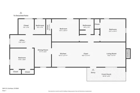 Floorplan - 3044 U St, Antelope, CA 95843 photo 2 of 2