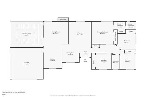 Floorplan - 7640 Ranch River Dr, Elverta, CA 95626 photo 1 of 1