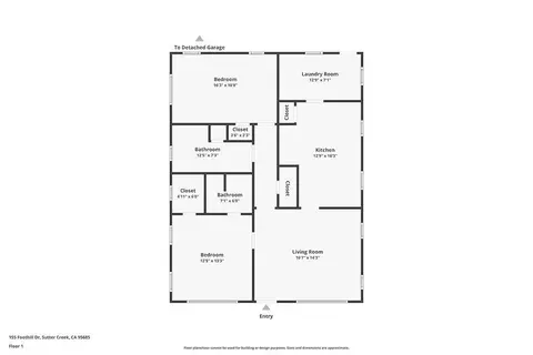 Floorplan - 155 Foothill Dr, Sutter Creek, CA 95685 photo 1 of 5
