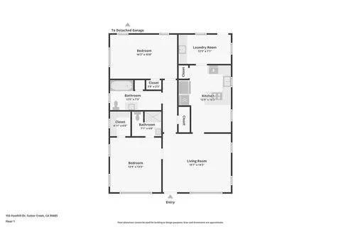 Floorplan - 155 Foothill Dr, Sutter Creek, CA 95685 photo 4 of 5
