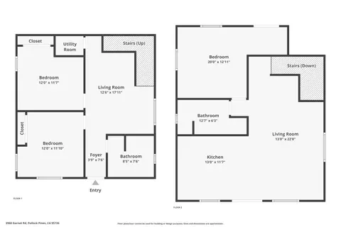 Floorplan - 3960 Garnet Rd, Pollock Pines, CA 95726 photo 1 of 3