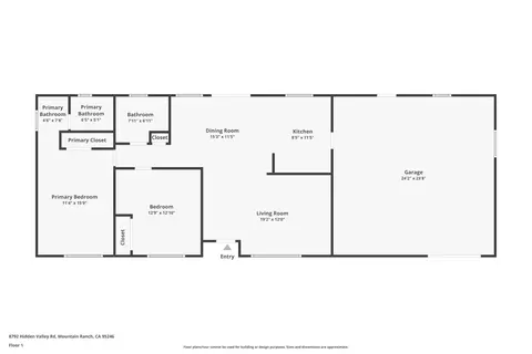 Floorplan - 8792 Hidden Valley Rd, Mountain Ranch, CA 95246 photo 1 of 1