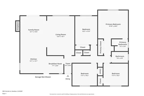 Floorplan - 5501 Kermit Ln, Stockton, CA 95207 photo 1 of 1