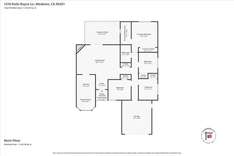Floorplan - 1216 Rolls Royce Ln, Modesto, CA 95351 photo 1 of 1