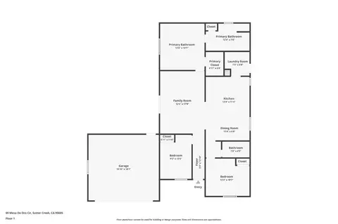 Floorplan - 69 Mesa De Oro Cir, Sutter Creek, CA 95685 photo 1 of 1