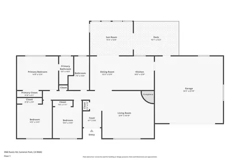 Floorplan - 3960 Rustic Rd, Cameron Park, CA 95682 photo 1 of 1