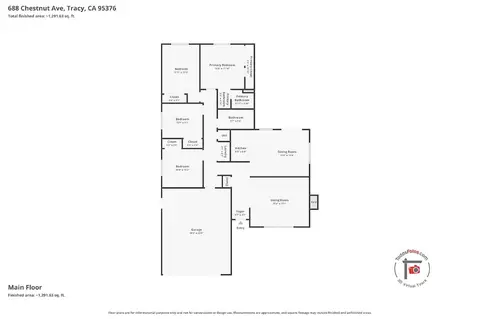 Floorplan - 688 Chestnut Ave, Tracy, CA 95376 photo 1 of 1