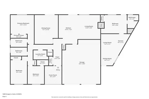 Floorplan - 1400 Orange Ln, Davis, CA 95616 photo 1 of 1