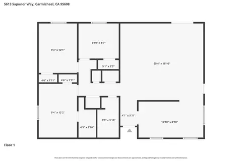 Floorplan - 5613 Sapunor Way, Carmichael, CA 95608 photo 1 of 1