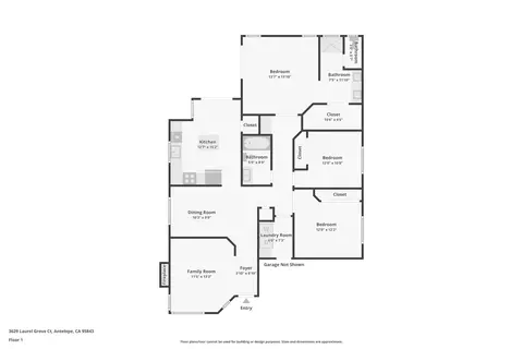 Floorplan - 3629 Laurel Grove Ct, Antelope, CA 95843 photo 1 of 1