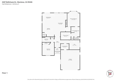 Floorplan - 2507 Bellchase Dr, Manteca, CA 95336 photo 1 of 1