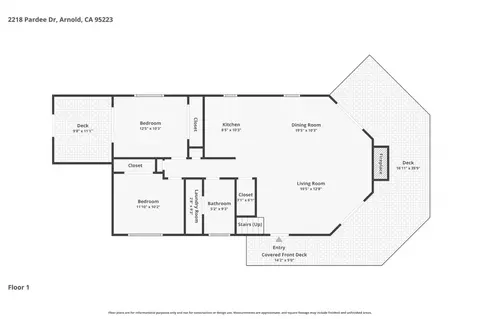 Floorplan - 2218 Pardee Dr, Arnold, CA 95223 photo 1 of 2