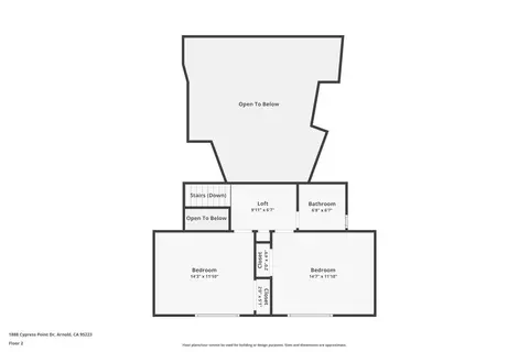 Floorplan - 1888 Cypress Pt, Arnold, CA 95223 photo 1 of 4