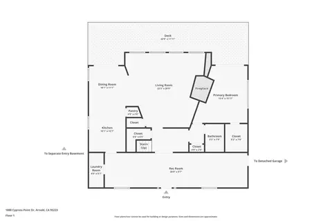 Floorplan - 1888 Cypress Pt, Arnold, CA 95223 photo 2 of 4