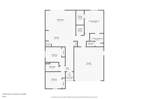 Floorplan - 4126 E Sir Barton Dr, Olivehurst, CA 95961 photo 1 of 1