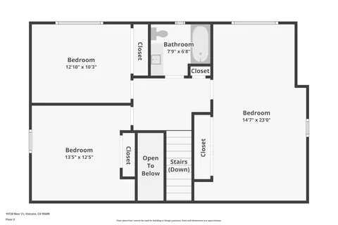 Floorplan - 19720 Bear Ct, Volcano, CA 95689 photo 1 of 3