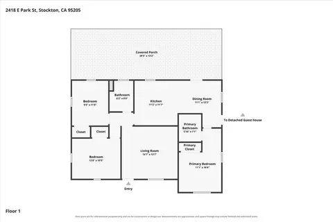 Floorplan - 2418 E Park St, Stockton, CA 95205 photo 3 of 3