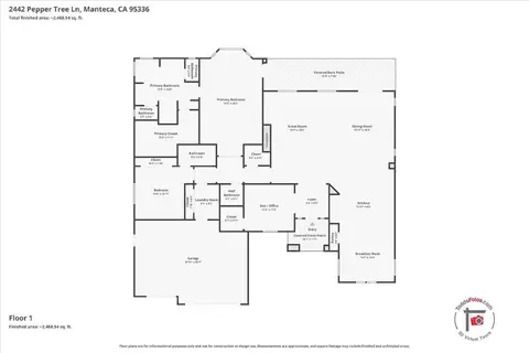 Floorplan - 2442 Pepper Tree Ln, Manteca, CA 95336 photo 1 of 1