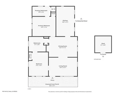 Floorplan - 923 3rd St, Davis, CA 95616 photo 1 of 1