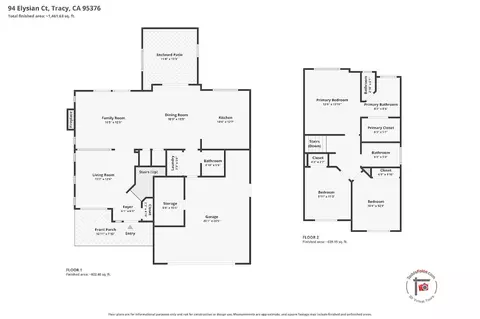 Floorplan - 94 Elysian Ct, Tracy, CA 95376 photo 1 of 1