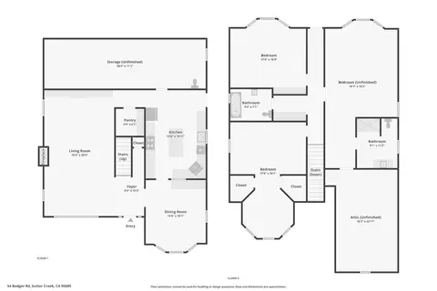 Floorplan - 54 Badger St, Sutter Creek, CA 95685 photo 3 of 3