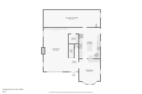 Floorplan - 54 Badger St, Sutter Creek, CA 95685 photo 1 of 3