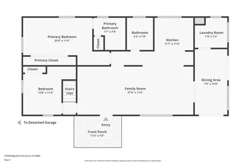 Floorplan - 17630 Ridge Rd, Pine Grove, CA 95665 photo 1 of 3
