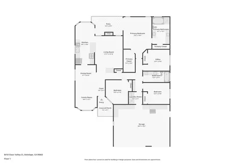 Floorplan - 8410 Clear Valley Ct, Antelope, CA 95843 photo 1 of 1