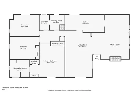 Floorplan - 16000 Sutter Creek Rd, Sutter Creek, CA 95685 photo 1 of 1