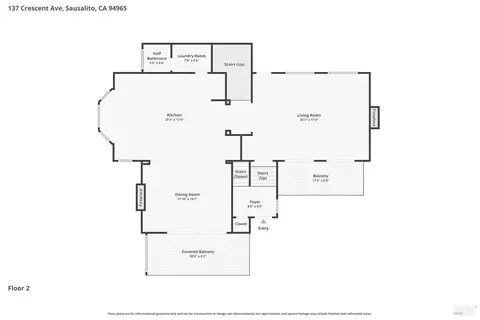Floorplan - 137 Crescent Ave, Sausalito, CA 94965 photo 2 of 4