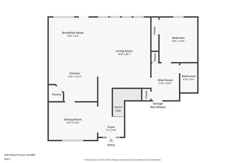 Floorplan - 3560 Hilltop Trl, Evans, GA 30809 photo 1 of 2